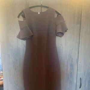 Calvin Klein Brown Long Sleeve Dress